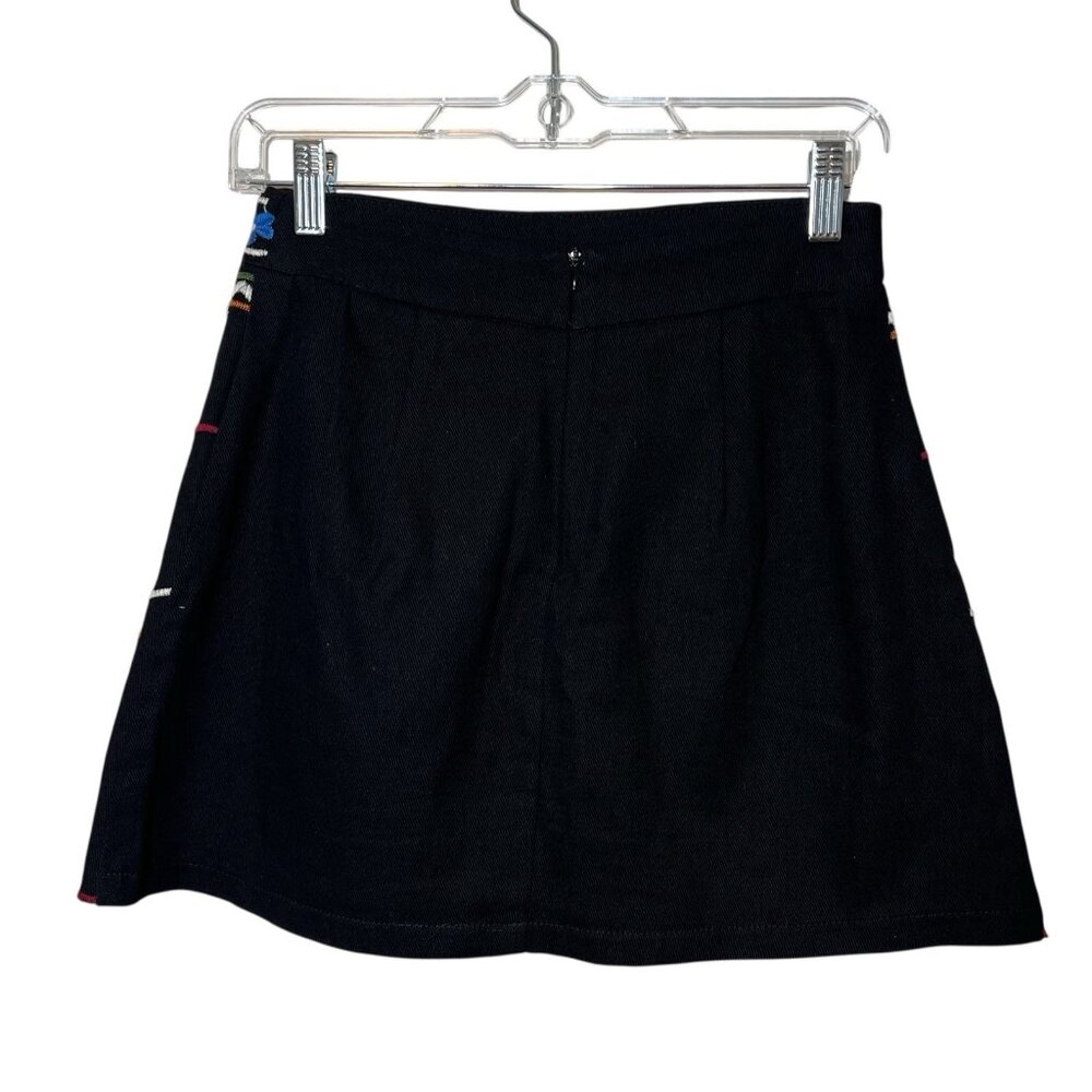 LULUS Women Mini Skirt Small Size black embroidered Don't Stop the Party A Line - Picture 4 of 12